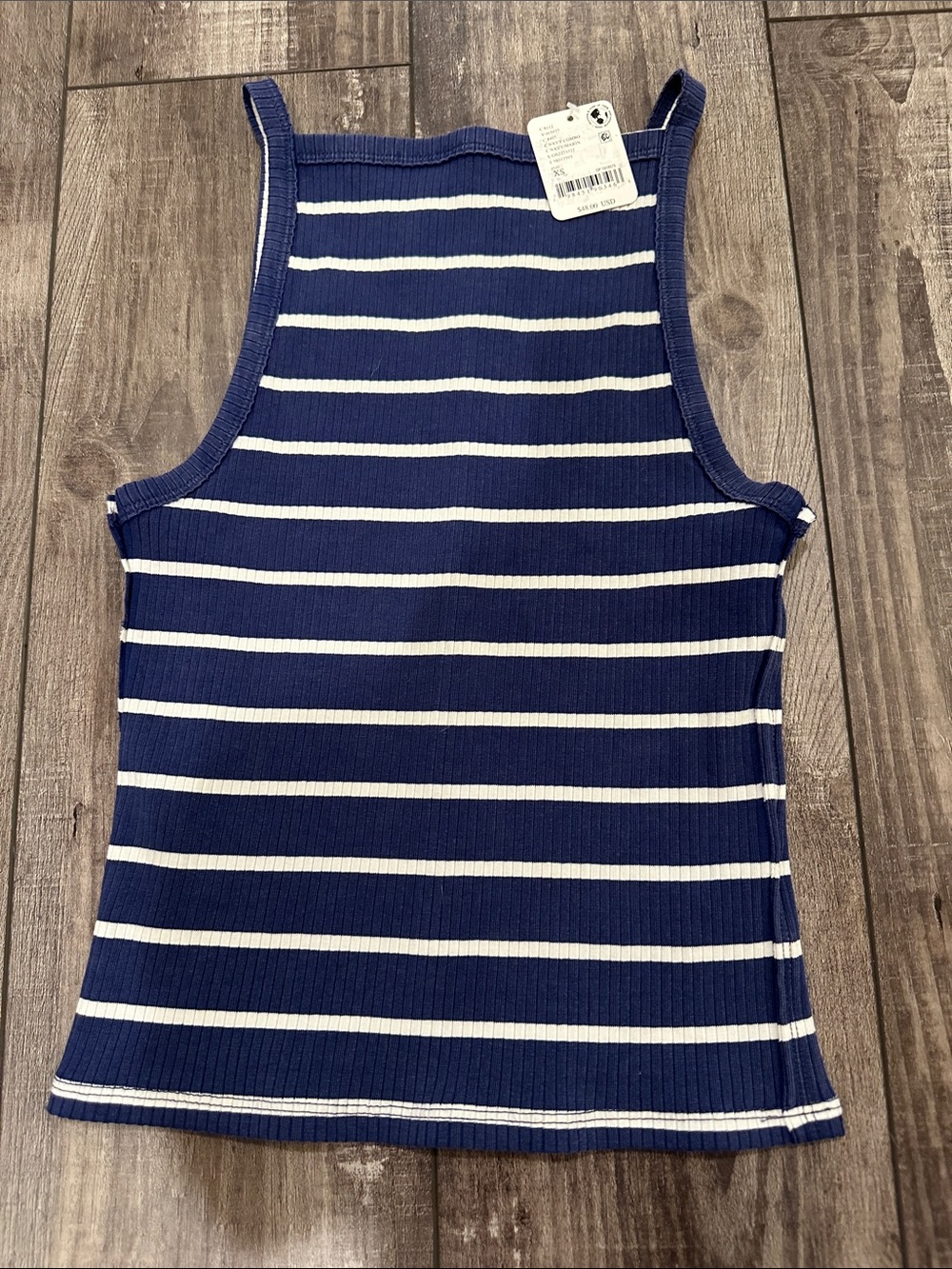 NWT We The Free Striped Navy & White Ribbed Tank